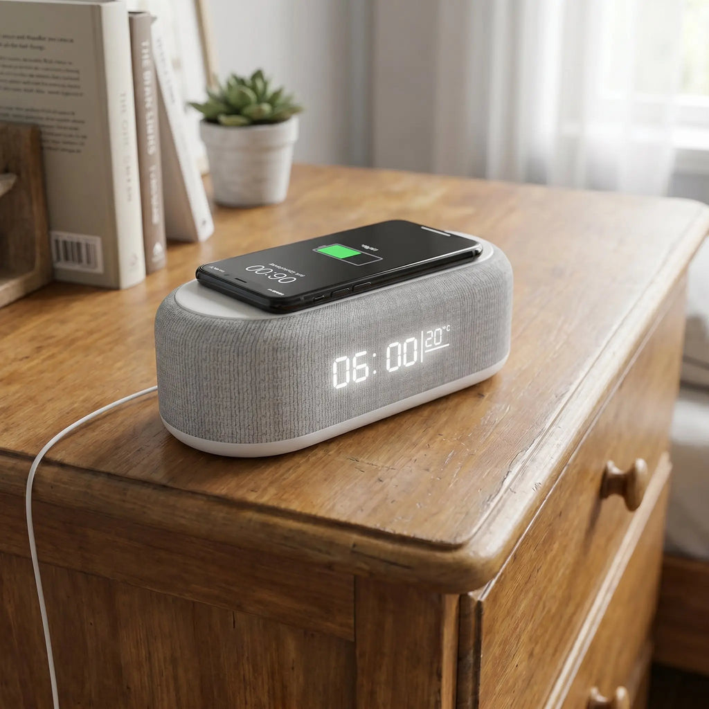 Réveil connecté avec chargeur induction