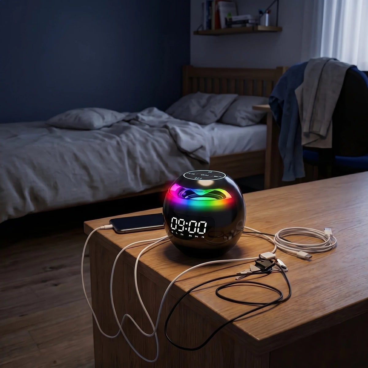 Radio réveil connecté avec fonction lumineuse