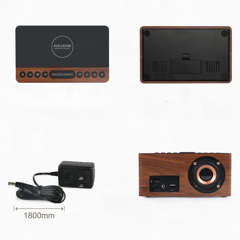 Radio réveil bois induction - vue 3