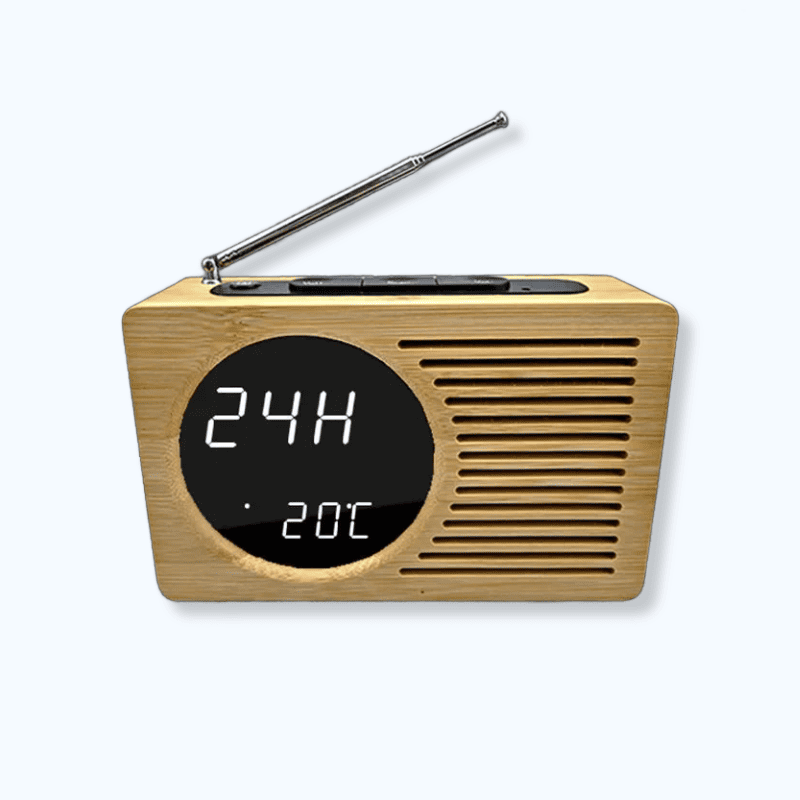 Radio réveil bois