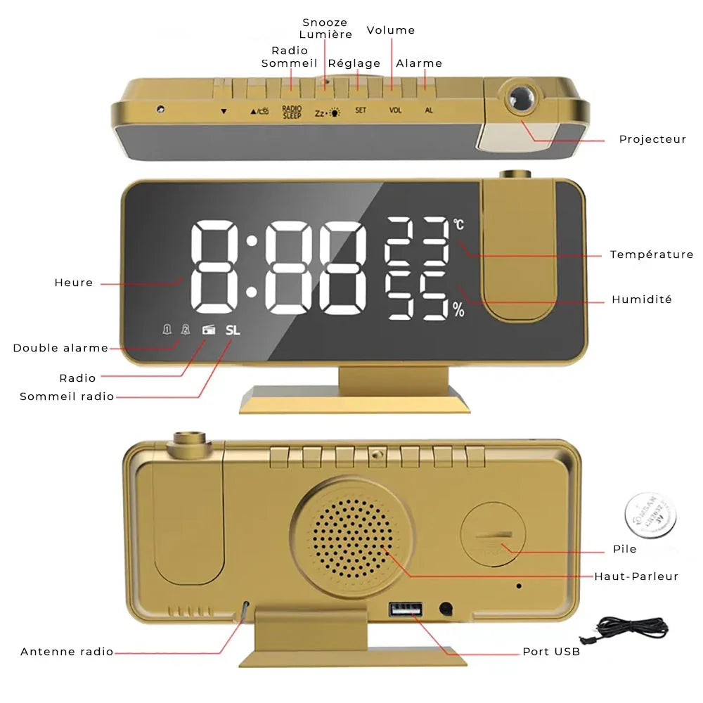 Radio réveil projecteur original - vue 5