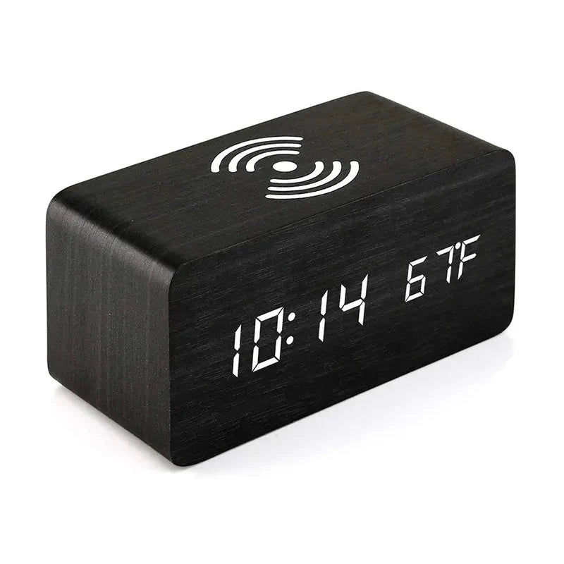 Réveil bois chargeur induction - vue 4