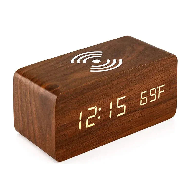 Réveil bois chargeur induction - vue 5
