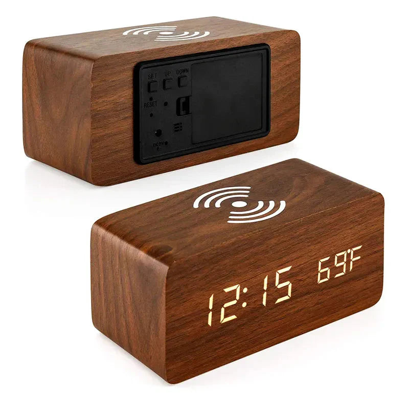 Réveil bois chargeur induction - vue 6
