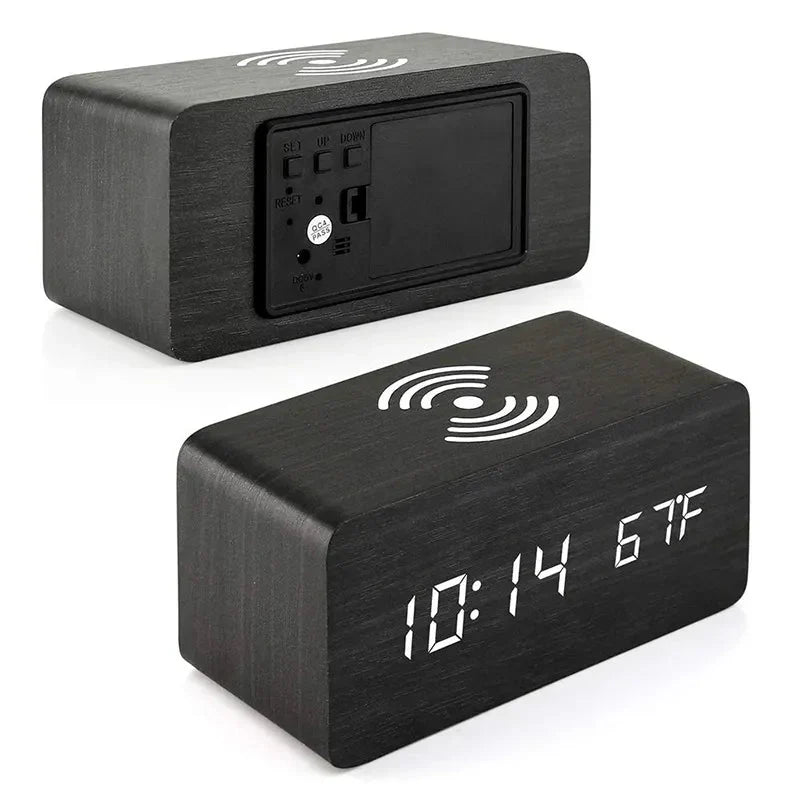 Réveil bois chargeur induction - vue 7