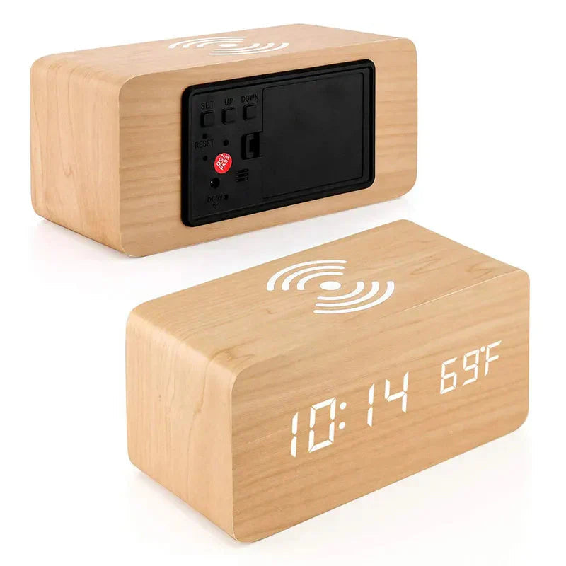 Réveil bois chargeur induction - vue 8