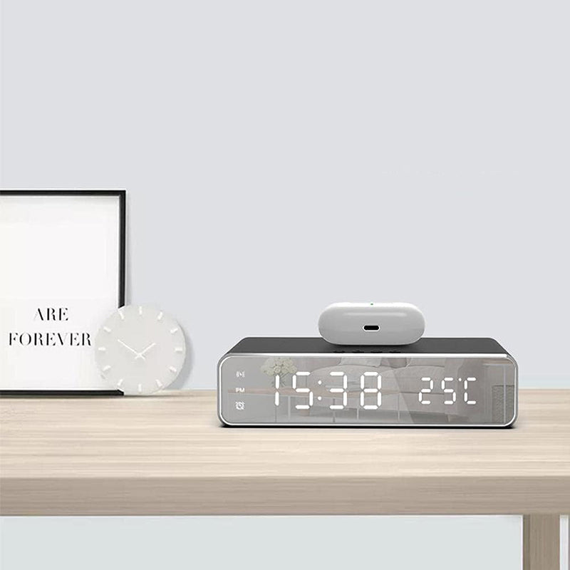 Réveil chargeur induction avec température - vue 2