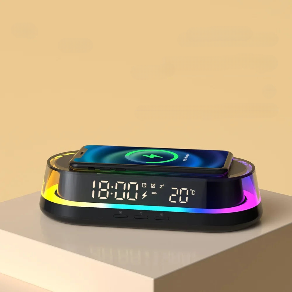 Réveil chargeur induction lumineux - vue 2