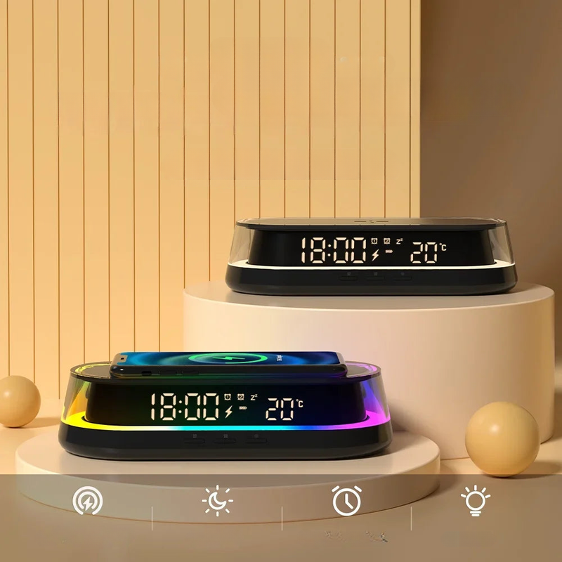 Réveil chargeur induction lumineux - vue 3