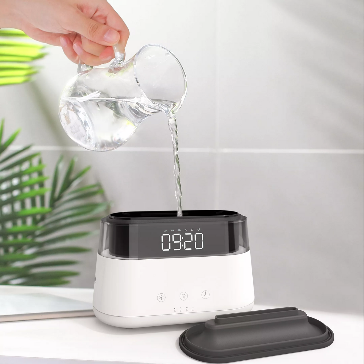 Réveil numérique avec diffuseur huile essentielle - vue 3